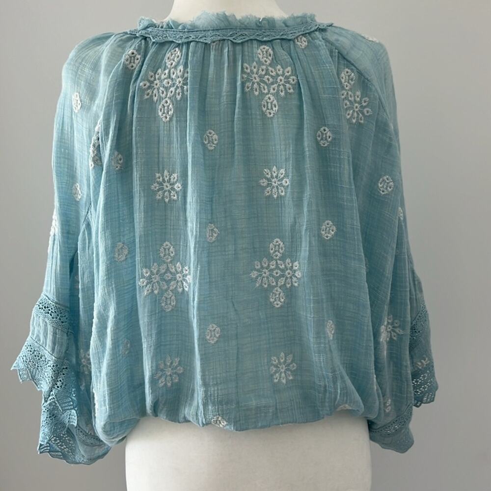 Free People Blue Floral Top - Picture 5 of 8